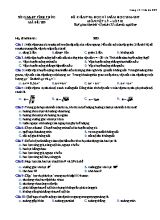 Đề kiểm tra học kì I Vật lí lớp 10 - Mã đề 289 - Năm học 2016-2017 - Sở GD & ĐT Vĩnh Phúc